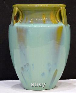 STUNNING! 1920s Antique FULPER ART POTTERY Deco ARTS CRAFTS Handled Vase SIGNED