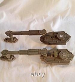 Set of 2 Salvaged Vintage Brass Art Deco Industrial Door Handles