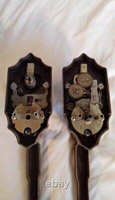 Set of 2 Salvaged Vintage Brass Art Deco Industrial Door Handles