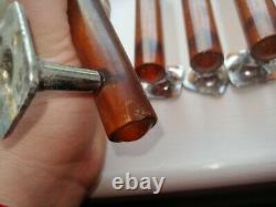 Set of 9 Vintage Antique amber glitter bakelite phenolic Door handle pull