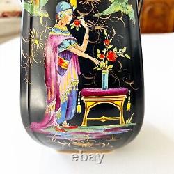 Shaw and Copestake Love Birds Art Deco Two Handled Vase Black Early Sylvac Lady