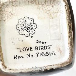 Shaw and Copestake Love Birds Art Deco Two Handled Vase Black Early Sylvac Lady