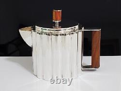 Silver Plate Tea Coffee Pot Bauhaus Art Deco Attributed Ilonka Karasz Unmarked