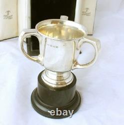 Solid Silver Three Handle Boxed Sports Trophy The Martin Cup Laing Glasgow 1935