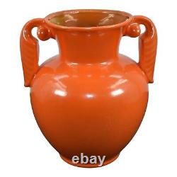 Stangl 1937-39 Vintage Art Deco Pottery Orange Handled Ceramic Flower Vase 3104