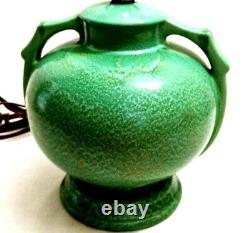 Stangl Pottery Lamp Apple Green Ring Handle Art Deco Vintage No. 1682 Drip Glaze