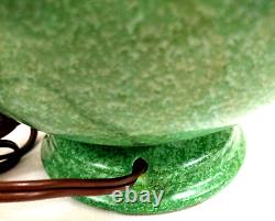 Stangl Pottery Lamp Apple Green Ring Handle Art Deco Vintage No. 1682 Drip Glaze