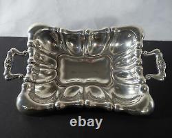Sterling silver Art Deco double handled centerpiece with repousse handles