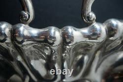 Sterling silver Art Deco double handled centerpiece with repousse handles