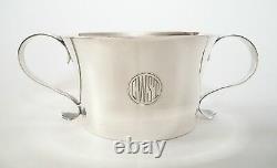 THOMAS BRADBURY Art Deco Britannia Silver Twin Handled Cup U K Circa 1923
