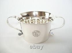 THOMAS BRADBURY Art Deco Britannia Silver Twin Handled Cup U K Circa 1923