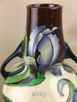 The Foley Art Deco Intarsio Twin Handled Vase (3387) Wileman & Co England