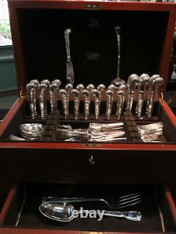 Tiffany & Co Castilian Sterling Silver 83 Piece Pistol Grip Knives Flatware Set