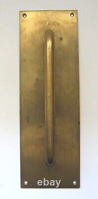 Top Quality Vintage Art Deco Unpolished Solid Brass Door Pull c. 1930s 40s