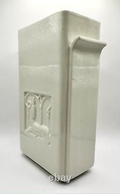 Trenton Pottery 9 1/4 Inch TAC Art Deco Handled Vase in India Ivory. Near Mint