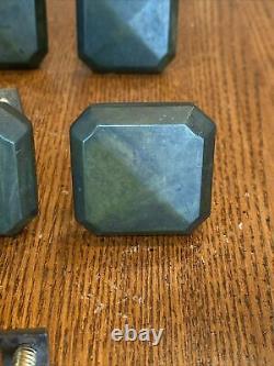 VTG ART DECO GEOMETRIC BAKELITE or CATALIN DARK GREEN DRAWER CABINET KNOB PULL