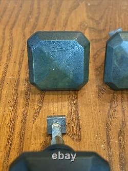 VTG ART DECO GEOMETRIC BAKELITE or CATALIN DARK GREEN DRAWER CABINET KNOB PULL