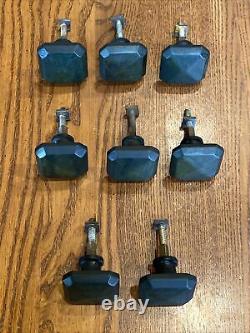 VTG ART DECO GEOMETRIC BAKELITE or CATALIN DARK GREEN DRAWER CABINET KNOB PULL