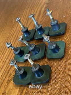 VTG ART DECO GEOMETRIC BAKELITE or CATALIN DARK GREEN DRAWER CABINET KNOB PULL