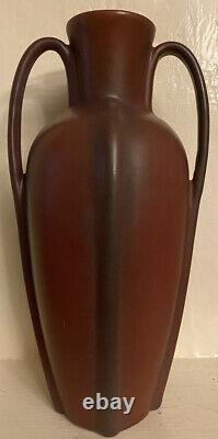 Van Briggle Pottery 1920-30 Persian Mulberry Art Deco Flaring Handled Vase