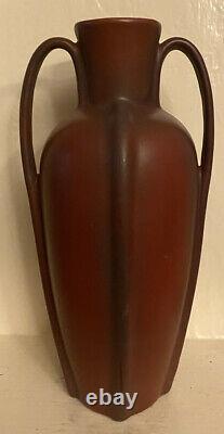 Van Briggle Pottery 1920-30 Persian Mulberry Art Deco Flaring Handled Vase