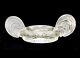 Verart Art Deco Frosted Glass Bowl, Roosters Handles