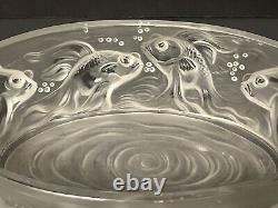 Verlys Art Deco Poisson Koi Fish Frosted Handled Bowl