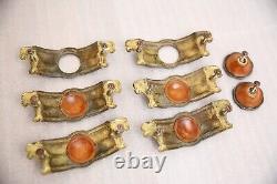 Vintage 1930s Drawer Pulls Art Deco Tortoise Shell Bakelite waterfall ornate