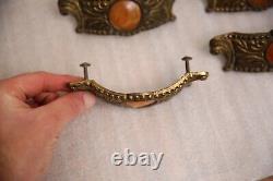 Vintage 1930s Drawer Pulls Art Deco Tortoise Shell Bakelite waterfall ornate