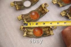 Vintage 1930s Drawer Pulls Art Deco Tortoise Shell Bakelite waterfall ornate