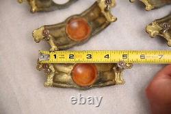 Vintage 1930s Drawer Pulls Art Deco Tortoise Shell Bakelite waterfall ornate