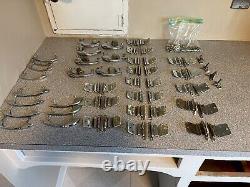 Vintage 1940's Kitchen Hardware Chrome Art Deco Style 50 + Pieces read