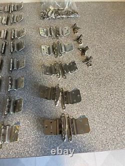 Vintage 1940's Kitchen Hardware Chrome Art Deco Style 50 + Pieces read