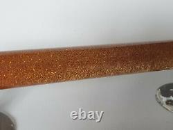 Vintage Antique Amber Glitter Bakelite Phenolic Lucite Pull Door Handle