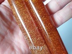 Vintage Antique Pair Of Amber Glitter Bakelite Phenolic Lucite Pull Door Handles