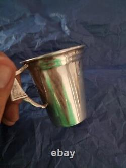 Vintage Antique Sterling Silver 925 Art Deco Cup. Girl Handle Pattern