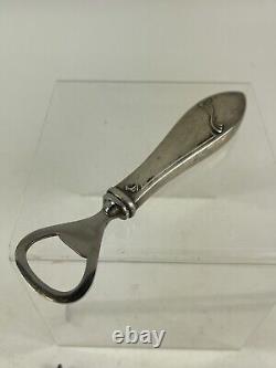 Vintage Antique Sterling Silver Handle Repousse Bottle Opener 2.72 Oz Art Deco