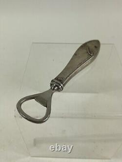 Vintage Antique Sterling Silver Handle Repousse Bottle Opener 2.72 Oz Art Deco