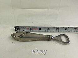 Vintage Antique Sterling Silver Handle Repousse Bottle Opener 2.72 Oz Art Deco