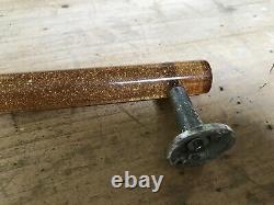 Vintage Antique amber glitter bakelite phenolic lucite door handle pull