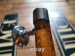 Vintage Antique amber glitter bakelite plastic door handle pull chrome end 1/2