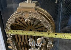 Vintage Art DECO Fireplace screen Brass Ornate Peacock Fan RARE 45 Span