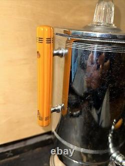 Vintage Art Deco Farberware Coffee Urn Percolator Bakelite Handles Parts Unit