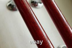 Vintage Art Deco Red Bakelite Furniture Handles Drawer Pull Chrome