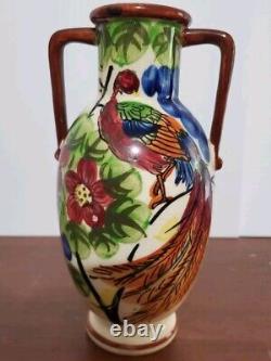 Vintage Art Deco Satsuma Two Handled Vase Circa 1930