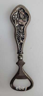 Vintage Art Deco Sterling Silver handle Bottle Opener Barware