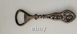 Vintage Art Deco Sterling Silver handle Bottle Opener Barware