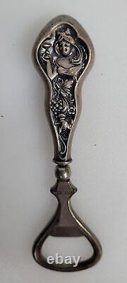 Vintage Art Deco Sterling Silver handle Bottle Opener Barware