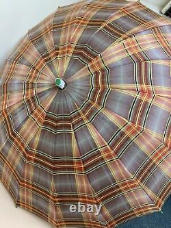 Vintage Art Deco Umbrella Parasol with Wood Shaft and Bakelite Handle 24