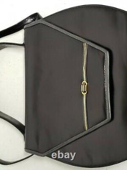 Vintage Bally Art Deco Black Leather Shoulder Bag Made In Italy